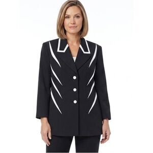 Ben Marc / BMI Studio Stylish Black /White Blazer Size 18